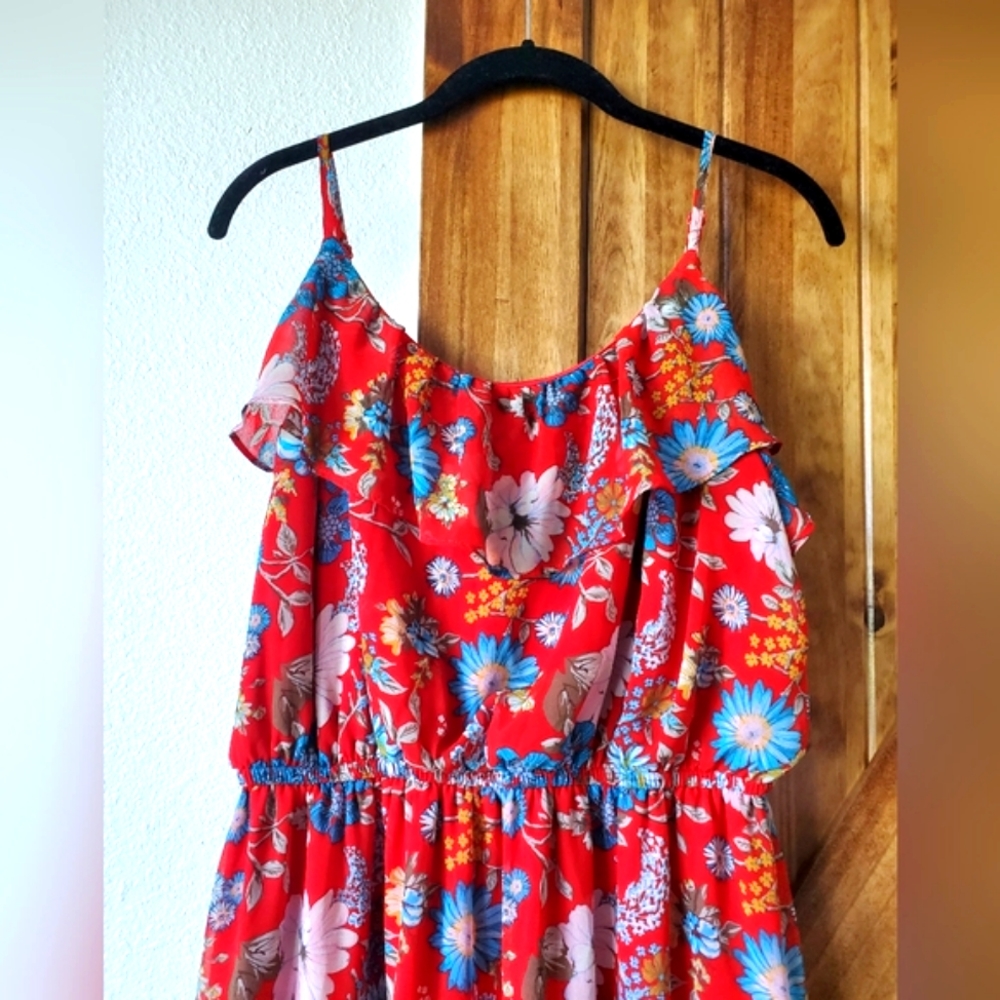 Forever 21 Red Floral Maxi Dress - Picture 2 of 5